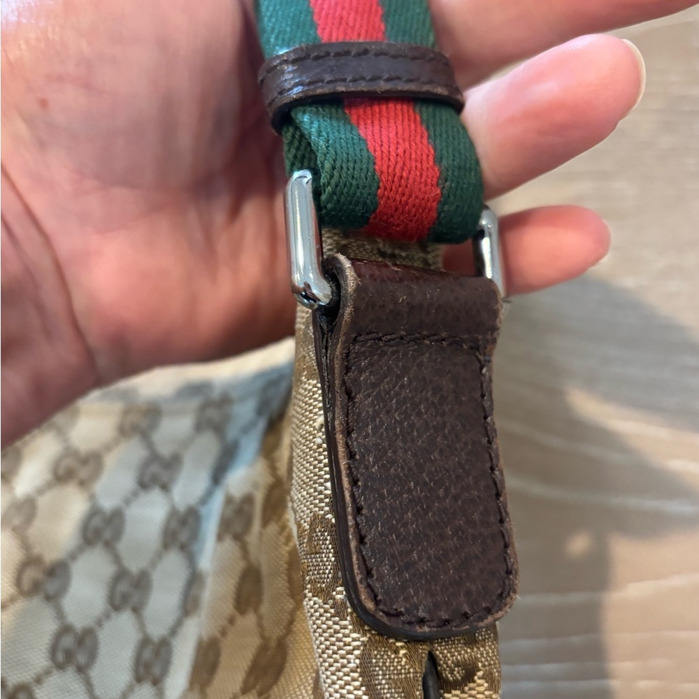 Gucci Beige and Brown GG Pattern Messenger Bag - Picture 4 of 13